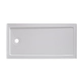 Lagoon 60 in. x 76 in. Left Drain Alcove Shower Kit in Carrara White and Silver Hardware - Super Arbor