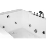 72 in. Acrylic Flatbottom Whirlpool Bathtub in White - Super Arbor