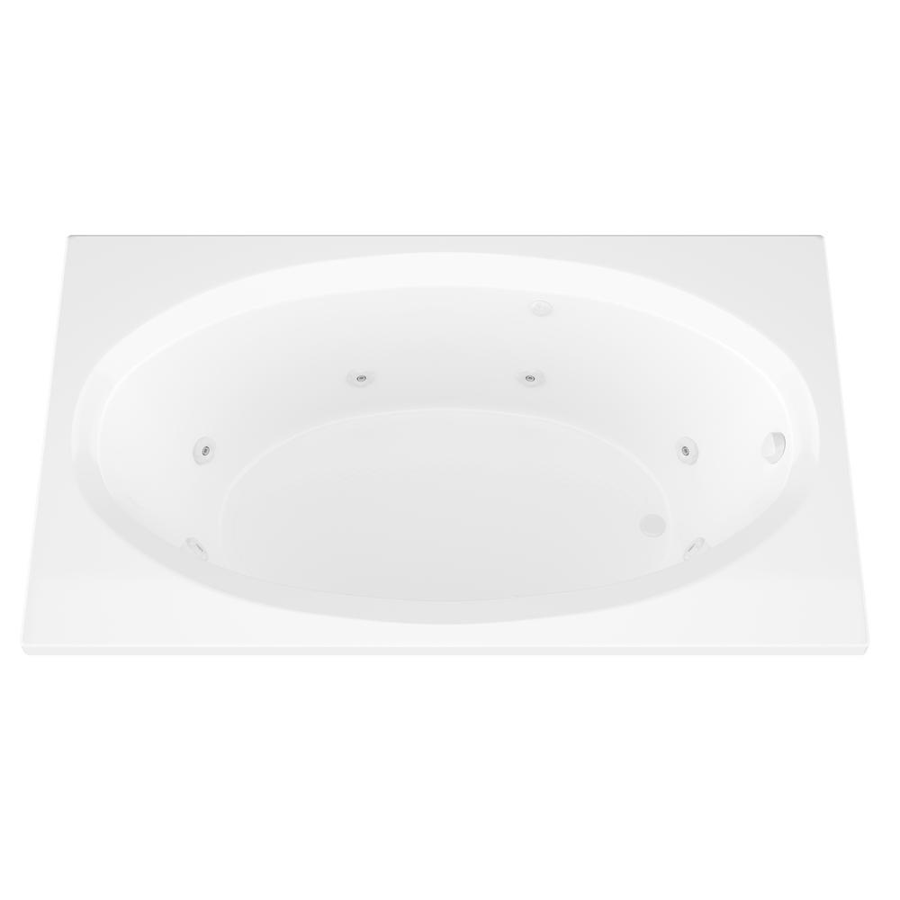 Imperial 7 ft. Rectangular Drop-in Whirlpool Bathtub in White - Super Arbor