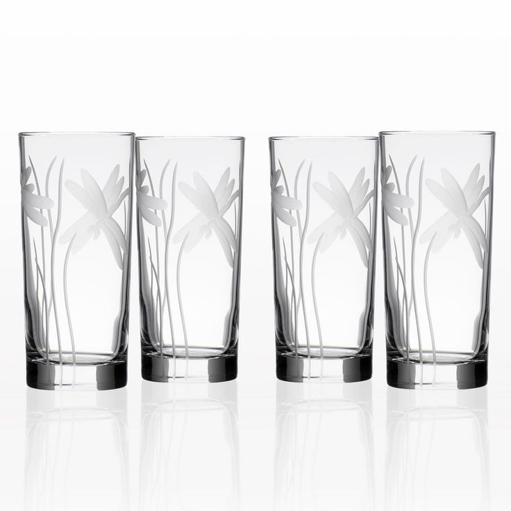 Dragonfly 15 oz. Clear Highball Glass (Set of 4)