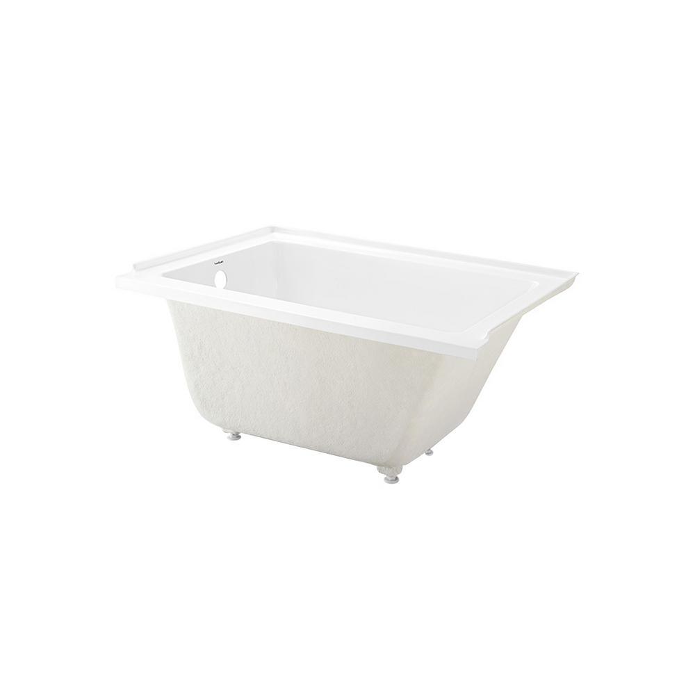 Voltaire 48 in. x 32 in. Acrylic Rectangular Drop-in Left-Hand Drain Bathtub in Glossy White - Super Arbor