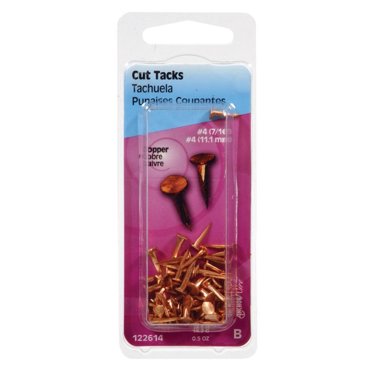 Hillman No. 14 x 3/4 in. Copper Cut Tacks, 0.5 Pack