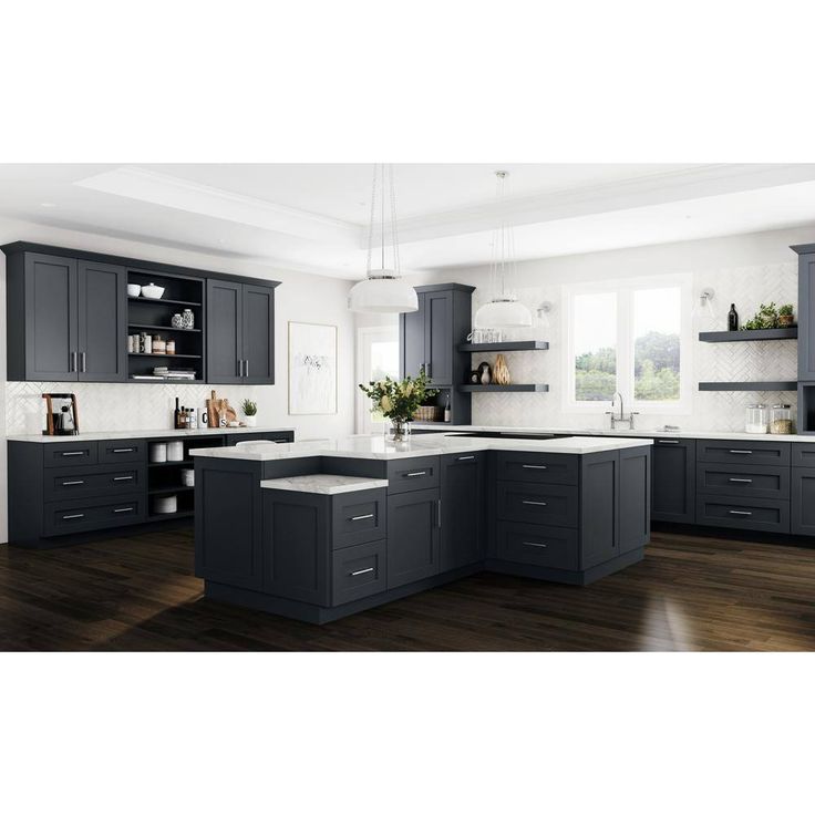 Home Decorators Collection Newport 21 in. W x 24 in. D x 34.5 in. H Assembled Plywood Base Kitchen Cabinet in Deep Onyx with 2ROT Spice Soft Cls LH