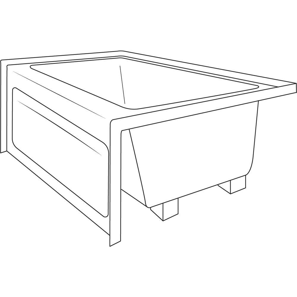 CETRA 60 in. x 36 in. Acrylic Right Drain Rectangular Alcove Soaking Bathtub in White - Super Arbor