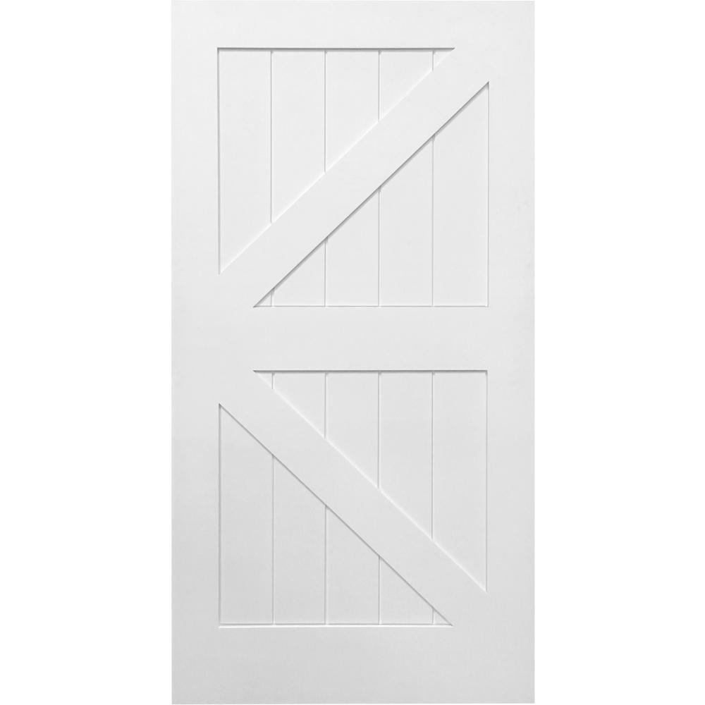 36 in. x 84 in. K-Plank Primed MDF Interior Barn Door Slab - Super Arbor