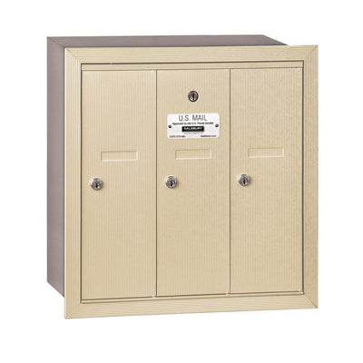 Sandstone Recessed-Mounted USPS Access Vertical Mailbox with 3 Door - Super Arbor