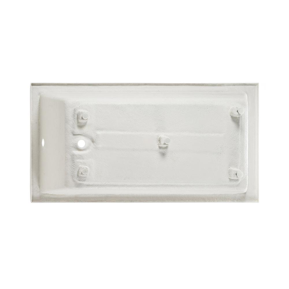 Voltaire 66 x 32 in. Acrylic Left-Hand Drain with Integral Tile Flange Rectangular Drop-in Bathtub in white - Super Arbor