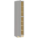 Home Decorators Collection Grayson 18 in. W x 24 in. D x 96 in. H Assembled Plywood Pantry Kitchen Cabinet in Pearl Gray with Soft Close LH