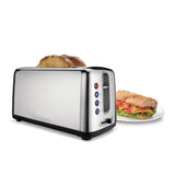 Artisan Bread 2-Slice Stainless Steel Long Slot Toaster with Crumb Tray