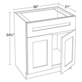 Home Decorators Collection Newport 30 in. W x 21 in. D x 34.5 in. H Assembled Plywood Sink Base Bath Cabinet in Deep Onyx with Soft Close