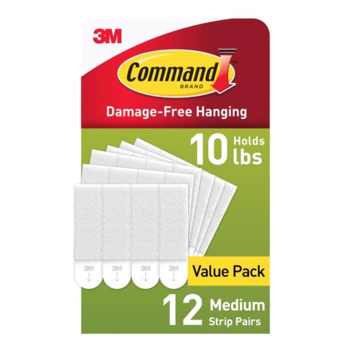 3M Command White Medium Picture Hanging Strips, 12 Pairs (Value Pack)