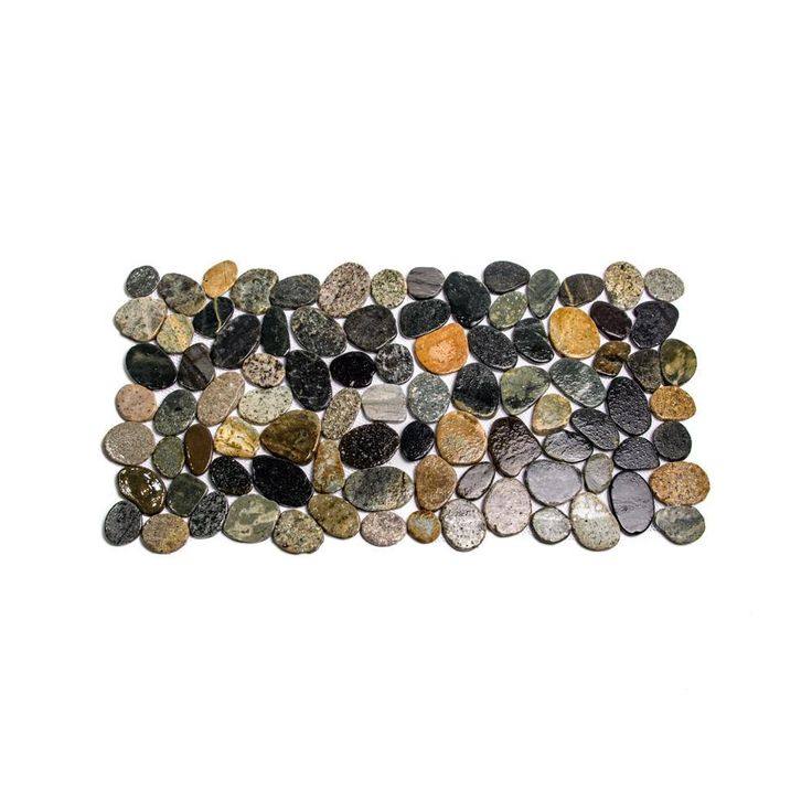 Cruz Bay Sliced Pebble Tile River Grey 11-1/2 in. x 11-1/2 in. x 9.5 mm Mesh-Mounted Mosaic Tile (10.12 sq. ft. / case)