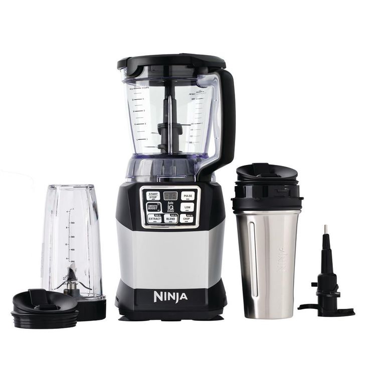 Nutri Auto-iQ 40 oz. 5-Speed Black Blender with Travel Cups