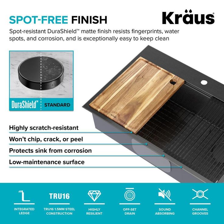 Kore Gunmetal 16-Gauge Stainless Steel PVD 33 in. Single Bowl Drop-In Workstation Kitchen Sink with Accessories