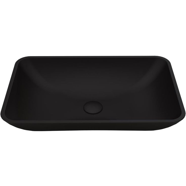 VIGO Black Rectangular Hadyn MatteShell Glass Bathroom Vessel Sink