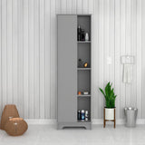 Tridell 21 in. W x 14 in. D x 68 in. H Bathroom Cabinet in Gray - Super Arbor