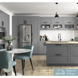 Shaker Assembled 36 in. x 34.5 in. x 24 in. Corner Base Cabinet with Lazy Susan Turn Table Accessory in Gray - Super Arbor