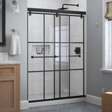 Lyndall 60 x 71-1/2 in. Frameless Mod Soft-Close Sliding Shower Door in Nickel with 1/4 in. (6mm) Transition Glass - Super Arbor