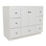 Ultraline 60 in. W x 21 in. D x 34.5 in. H Vanity for Center Basin Cabinet Only in Satin White - Super Arbor