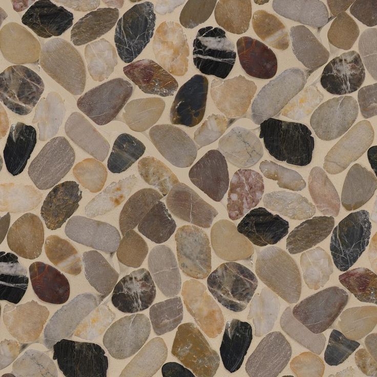 MSI Mix River Rock 12 in. x 12 in. x 10 mm Textured Marble Mesh-Mounted Mosaic Tile (10 sq. ft. / case)