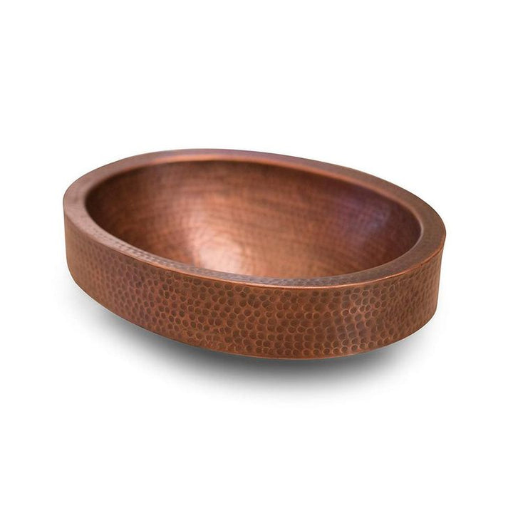 Monarch Abode 17 in. Hand Hammered Skirted Vessel Bathroom Sink in Pure Copper