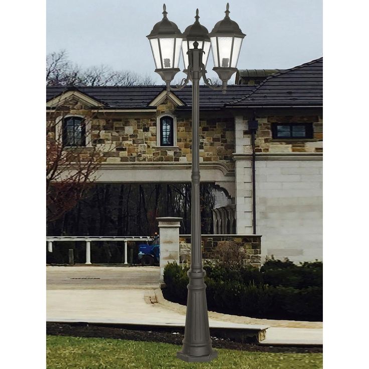 Hamilton 3 Light Textured Black  Outdoor Post Top Lantern