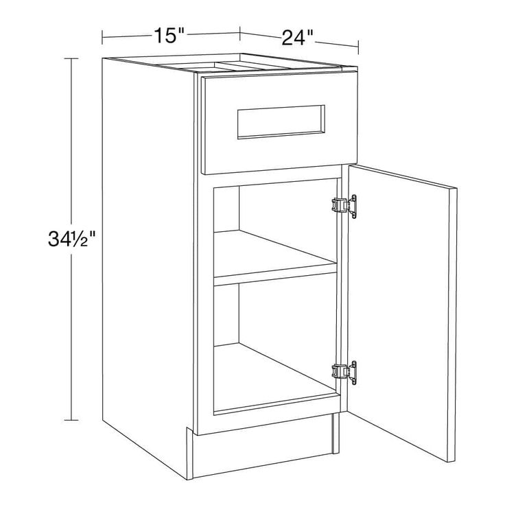 Home Decorators Collection Newport 15 in. W x 24 in. D x 34.5 in. H Assembled Plywood Base Kitchen Cabinet in Cinnamon with Soft Close RH