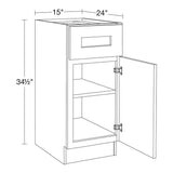 Home Decorators Collection Newport 15 in. W x 24 in. D x 34.5 in. H Assembled Plywood Base Kitchen Cabinet in Cinnamon with Soft Close RH