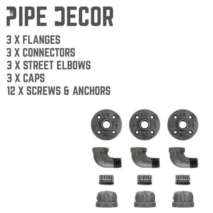 1/2 in. Black Steel Pipe Wall Hook Kit (3-Pack)