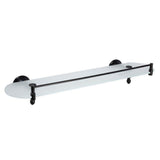 Antica 20 in. W Frosted Glass Shelf with Rail in Rubbed Bronze - Super Arbor