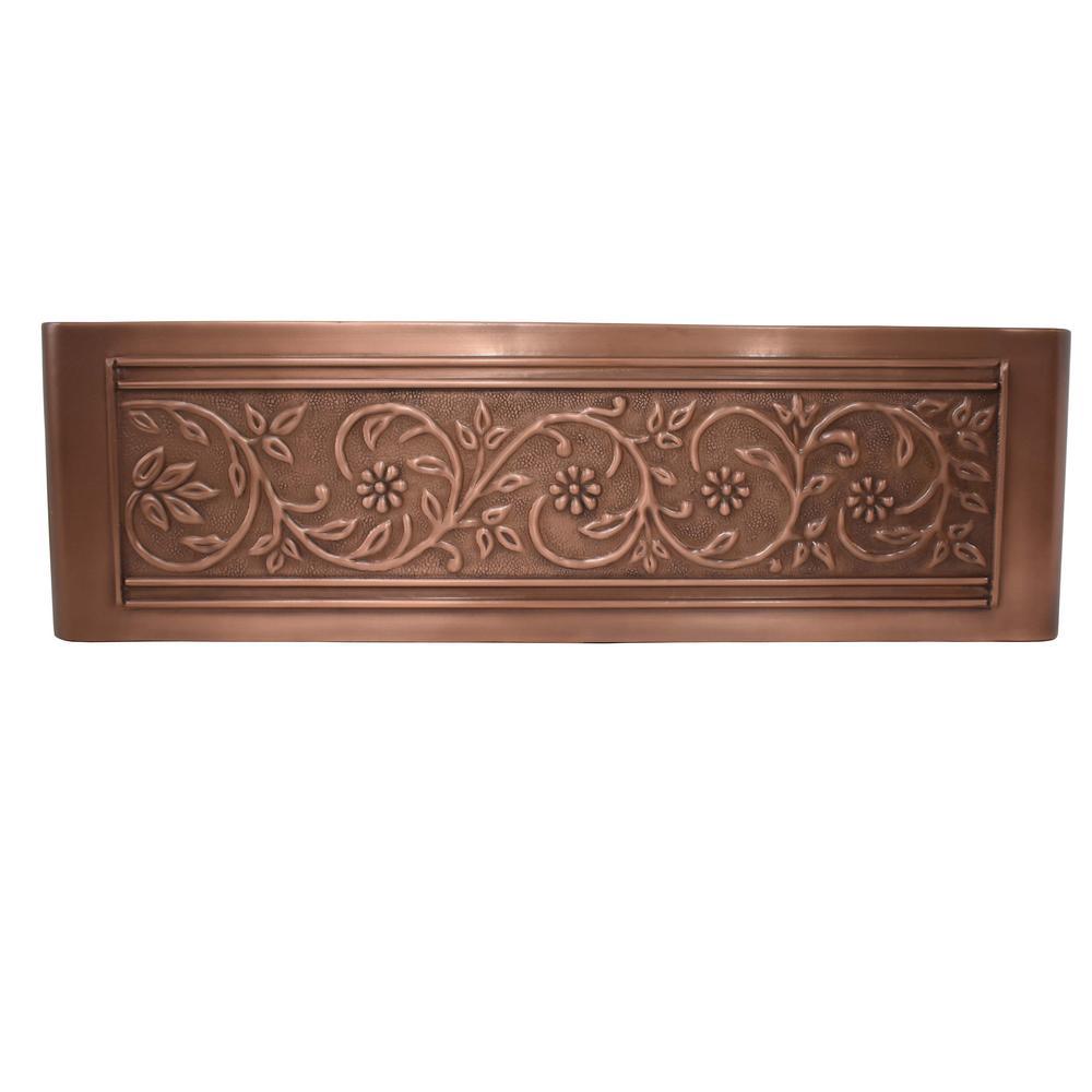 Versailles Farmhouse 33 in. 55/45 Double Bowl Kitchen Sink in Pure Copper with Bottom Grid - Super Arbor