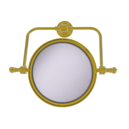 Allied Brass Retro Wave 7-in x 8-in Polished Brass Double-Sided Magnifying Wall-Mounted Vanity Mirror