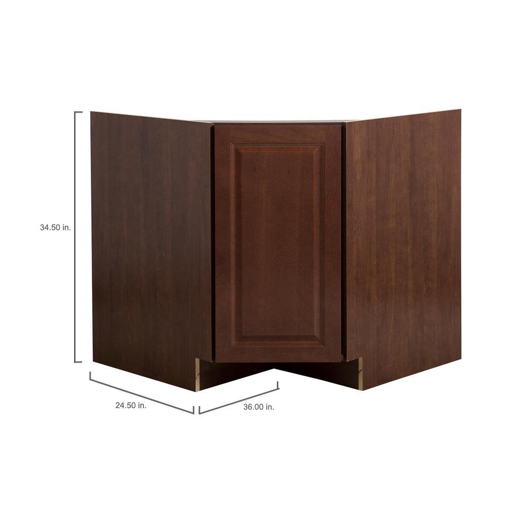 Benton Ready-to-Assemble 36 in. x 34.5 in. x 24.6 in. Corner Sink Base Cabinet in Amber - Super Arbor