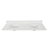 73 in. W x 22 in. D x 0.75 in. H Quartz Vanity Top in Snow White with White Basins - Super Arbor