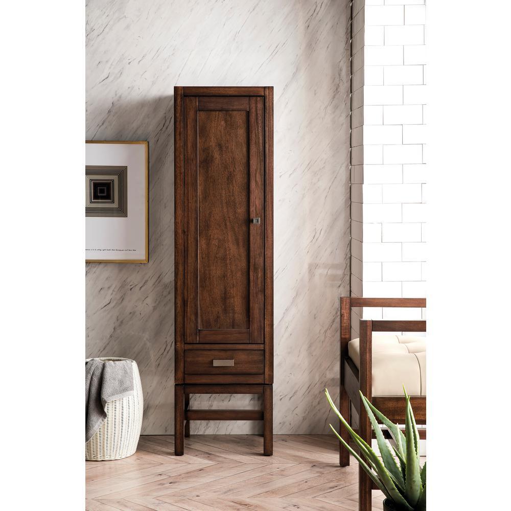Addison 14.88 in. W x 11.88 in. D x 55.63 in. H Wall Mount Linen Cabinet in Mid-Century Acacia - Super Arbor