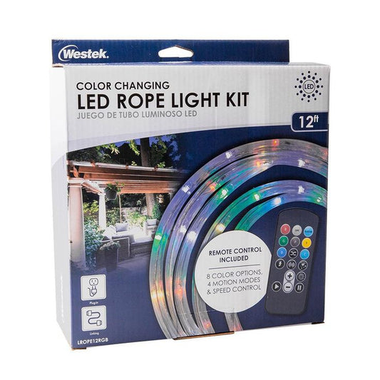 Westek 12 ft. Integrated LED Indoor/Outdoor Rope Light with RGB Color Controls