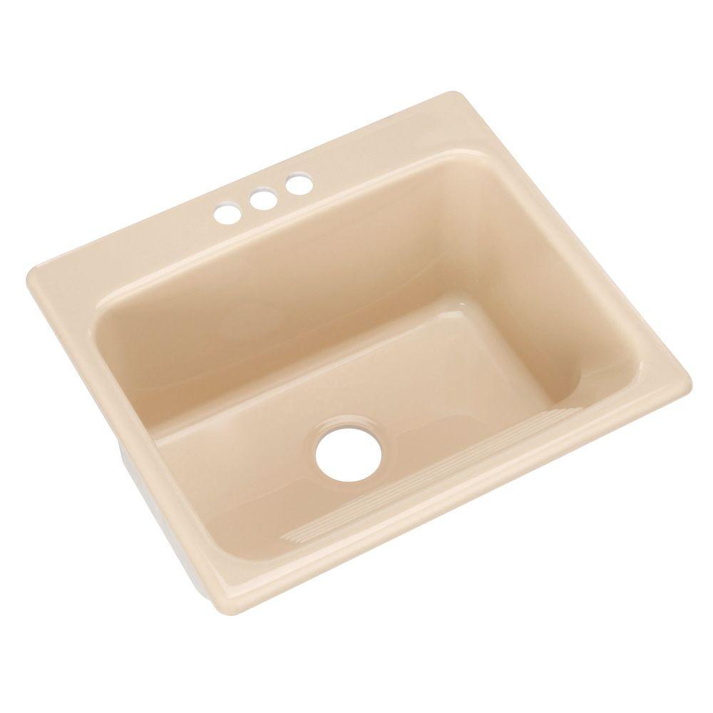 Kensington Drop-In Acrylic 25 in. 3-Hole Single Bowl Utility Sink in Ice Grey - Super Arbor