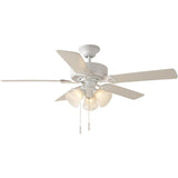 3-Light White Alabaster Glass LED Ceiling Fan Light Kit