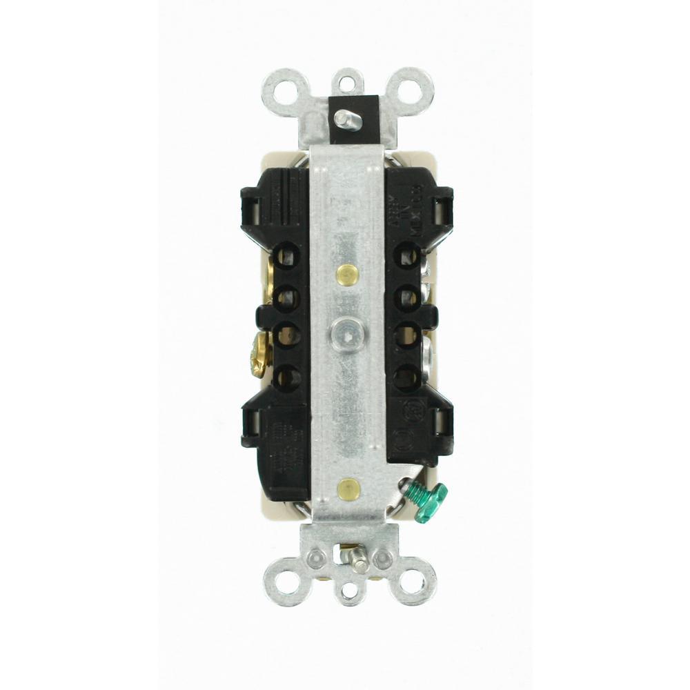 Decora Plus 20 Amp Industrial Grade Duplex Outlet, Light Almond - Super Arbor