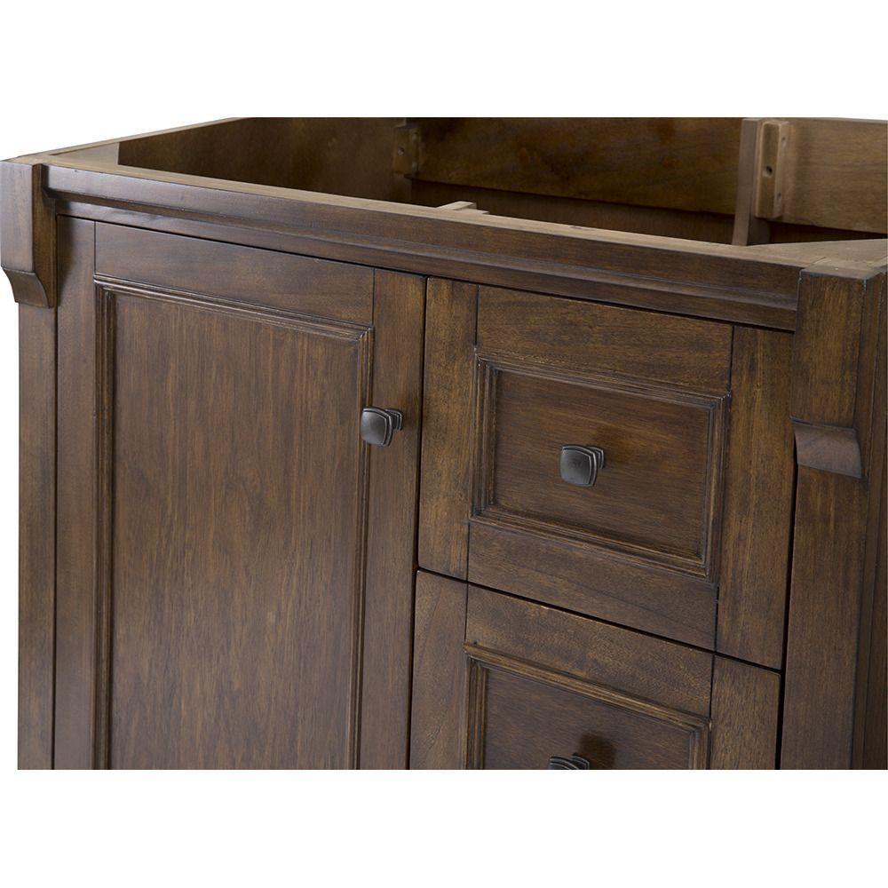 Creedmoor 36 in. W Bath Vanity Cabinet Only in Walnut with Right Hand Drawers - Super Arbor