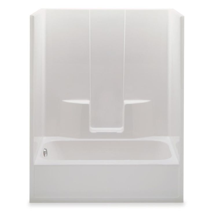Everyday 60 in. x 34.5 in. x 76.5 in. 1-Piece Bath and Shower Kit with Right Drain in White