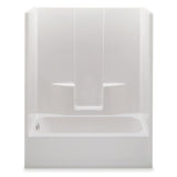 Everyday 60 in. x 34.5 in. x 76.5 in. 1-Piece Bath and Shower Kit with Right Drain in White