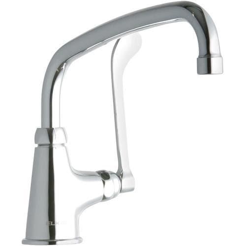 Elkay Chrome 1-Handle Deck-Mount Low-Arc Handle Commercial Kitchen Faucet