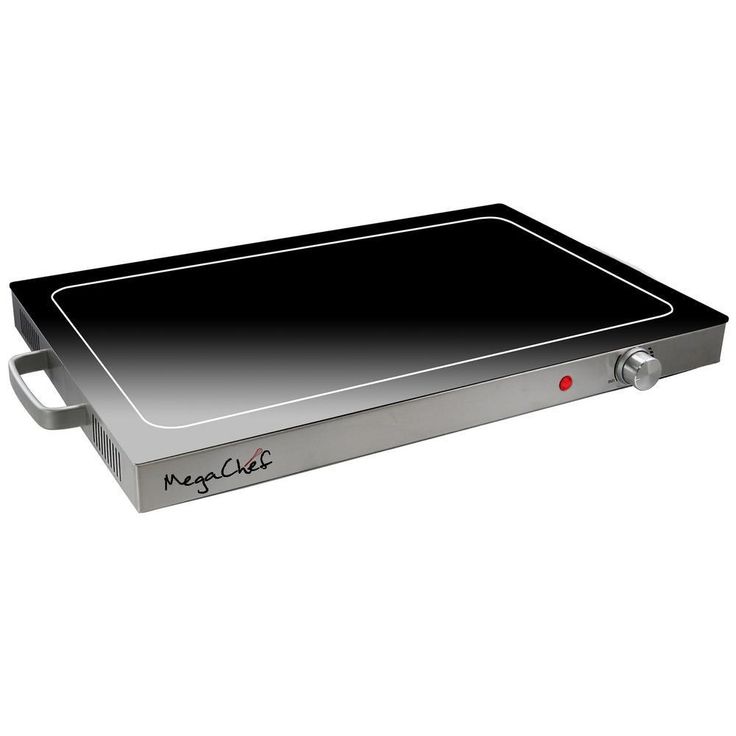 Electric Black Warming Tray with Adjustable Temperature Controls