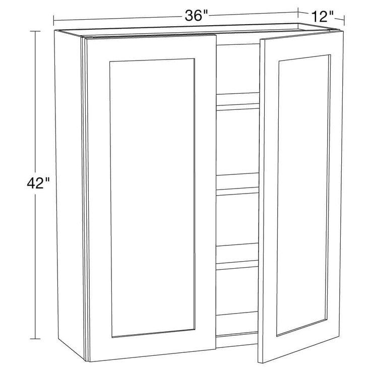 Home Decorators Collection Newport 36 in. W x 12 in. D x 42 in. H Assembled Plywood Wall Kitchen Cabinet in Blended Cream with Soft Close