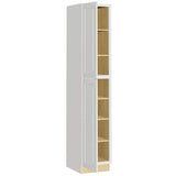 Home Decorators Collection Grayson 18 in. W x 24 in. D x 96 in. H Assembled Plywood Pantry Kitchen Cabinet in Pacific White with Soft Close LH