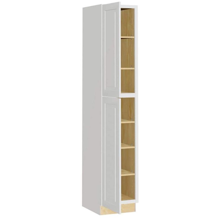Home Decorators Collection Grayson 18 in. W x 24 in. D x 96 in. H Assembled Plywood Pantry Kitchen Cabinet in Pacific White with Soft Close RH