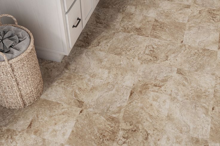 Style Selections Tumbled Stone 3-mil x 12-in W x 12-in L Water Resistant Peel and Stick Luxury Vinyl Tile Flooring