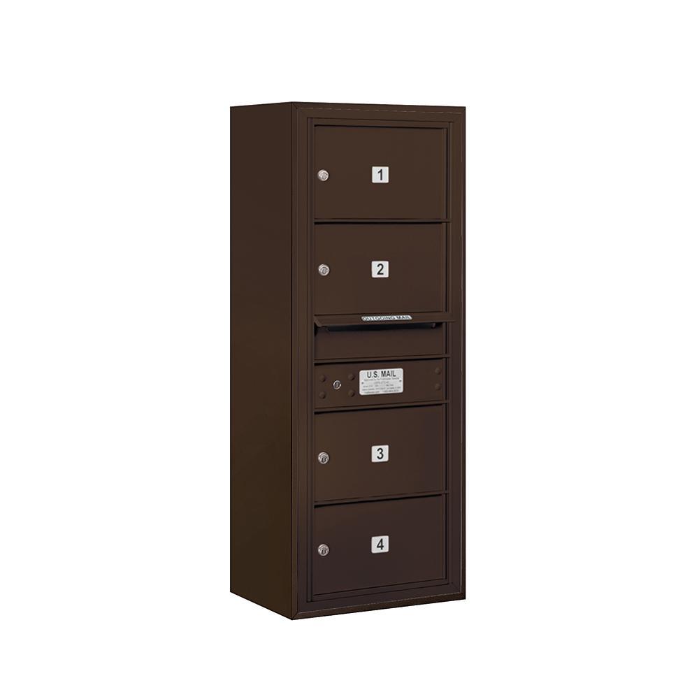 3800 Horizontal Series 4-Compartment Surface Mount Mailbox - Super Arbor