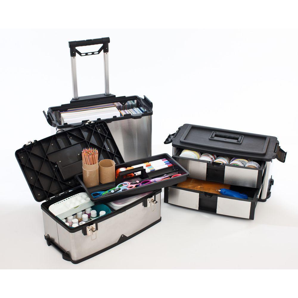 21.5 in. W Stainless Steel 3-in-1 Suitcase Tool Box - Super Arbor